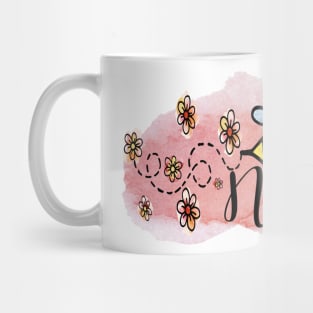 Be Nice - Make the World a Better Place. (Version 2: Pink on Pink) Includes cute flower and bee sticker set! Mug